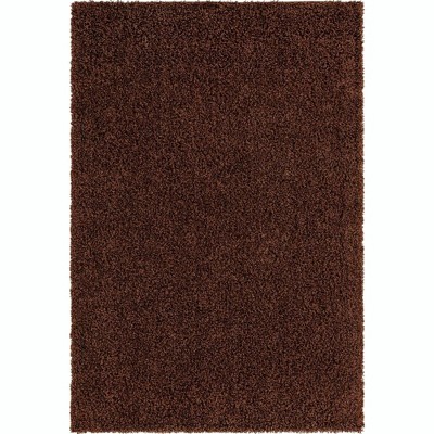 Chocolate Brown 4' x 6' Solid Shag Area Rug