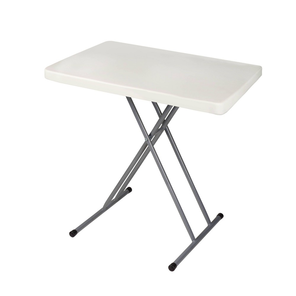 Photos - Dining Table 20"x30" Height Adjustable Personal Folding Card Table Speckled Gray - Hampden Furnishings: Sturdy, Compact, Easy Storage