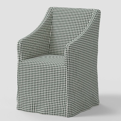 Replacement Slipcover Only for Sloped Arm Dining Chair in Micro Gingham Emerald - Threshold™