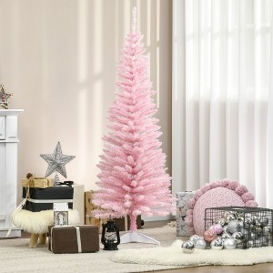 NicBex 7ft Artificial Pencil Christmas Tree Slim Tree with 499 Branch Tips and Plastic Stand for Decoration - 1 of 4