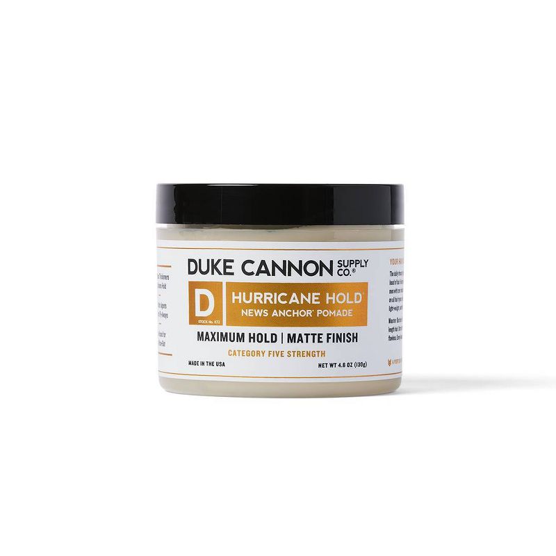 Duke Cannon News Anchor Hurricane Hold Pomade - Extra Strong Hold, Natural Finish Hair Styling Pomade for Men - 4.6 oz, 1 of 9