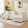 108'' L-Shaped Modular Sectional Sofa with Ottoman, Deep Seat Chenille Couch with Pillows for Living Room Apartment-3irtyhousy - 3 of 4