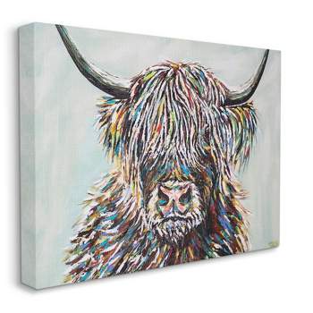 24 x 36 Highland Cow Print on Planked Wood Wall Sign Panel Brown -  Gallery 57