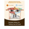 Coucheta Chafing Dish Buffet Set - NSF Round Stainless Steel Chafers with Lid Holder, Spoon & Tweezer for Catering, Events, Weddings - 4 of 4