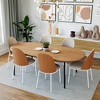 LeisureMod Tule Dining Chair with PU Leather/Velvet/Suede Seat and White Steel Frame - 2 of 4