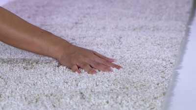 Cream and Beige Floral Shag Area Rug 8'6" x 12'