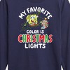 Boys' - SpongeBob SquarePants - My Favorite Color Is Christmas Lights Long Sleeve Graphic T-Shirt - 2 of 4