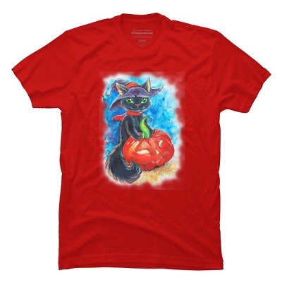 Men's Design By Humans halloween. the witch cat By POLINART T-Shirt