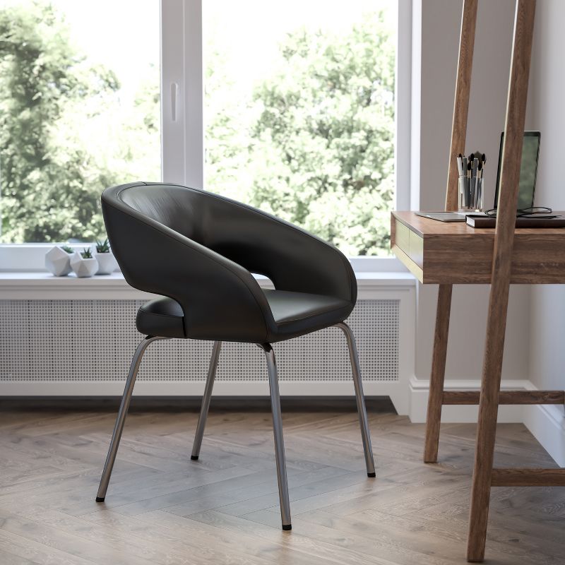 Emma and Oliver Contemporary Leather Side Reception Chair, 2 of 11