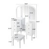 Makeup Vanity Desk with Triple Mirror featuring 6 Drawers for Bedroom or Dressing Room-3irtyhousy - 4 of 4