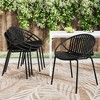 PAGED Set of 2 Patio Dining Chairs,Modern Outdoor Dining Chairs with Breathable Design,25.5 inch Patio Armchair Suitable for Patio,Garden - 2 of 4
