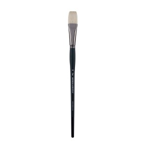Creative Mark Imperial Professional Chungking Hog Bristle Brush - Flat, Handmade Long Handle Oil Paint Brushes for Artists, Nickel-Plated Brass - 1 of 4