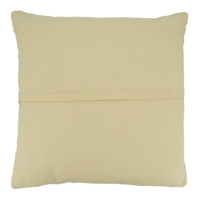 Gray and Beige Striped Woven Throw Pillow with Poly Filling
