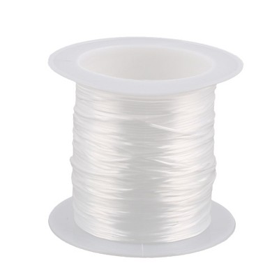 Unique Bargains Crystal Elastic Stretchy Beading String Cord Thread Jewelry  Craft Line White 60M School Supplies