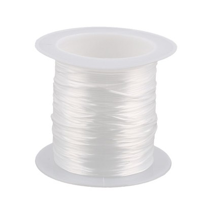 Unique Bargains Crystal Elastic Stretchy Beading String Cord Thread Jewelry  Craft Line White 60M School Supplies 