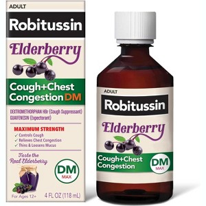 Robitussin Adult Cough, Chest & Congestion DM Syrup Elderberry, 4 Oz - 1 of 4