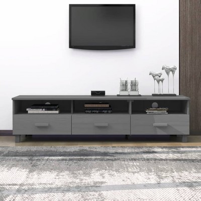 vidaXL TV Cabinet Dark Grey Solid Pinewood, MDF Standard TV Cabinet