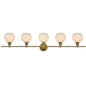 Elegant Lighting Collier 5 Light Satin Gold and Frosted White Glass Wall Sconce - 1 of 4