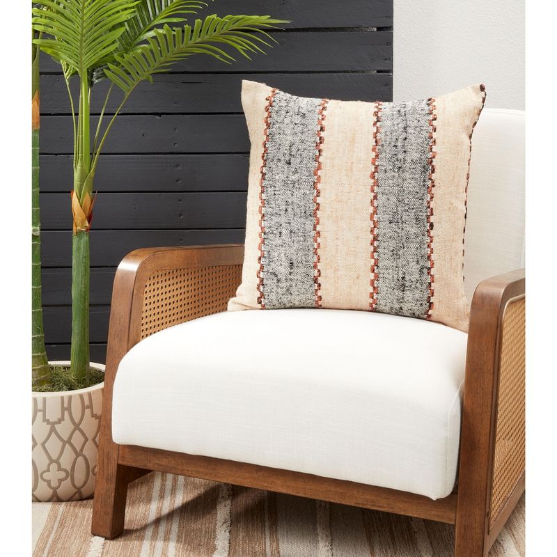 Saro Lifestyle Saro Lifestyle Striped Cotton Pillow Cover With Striped Design, 3 of 4