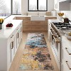 Abstract Non-Slip Runner Rug, Washable Low Pile Stain Resistant Carpet for Hallway, Bedroom & Laundry Room - 2 of 4