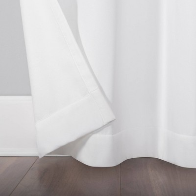 White Polyester Room Darkening Grommet Curtain Panel