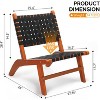 VINGLI Wooden Outdoor Chair, All-Weather Patio Seat with PE Woven Fabric, Adirondack Chair for Lawn, Balcony, Deck - 3 of 4
