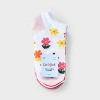 Girls' 7pk 'Floral' Lightweight Ankle Length Socks - Cat & Jack™ White - 2 of 3