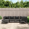 vidaXL Modern Patio Lounge Set - Anthracite Steel Frame with Durable Woven Fabric - Includes Corner Sofa, Middle Sofa, Footstool & Cushions - 2 of 4