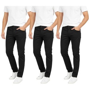 Mens 3 Pack Chinos Slim Fit Stretch Pants - 1 of 4