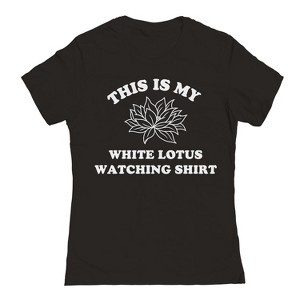 Rerun Island Women's Lotus Watching Shirt V2 Luxury Paradise Drama Short Sleeve Graphic Cotton T-Shirt - 1 of 4