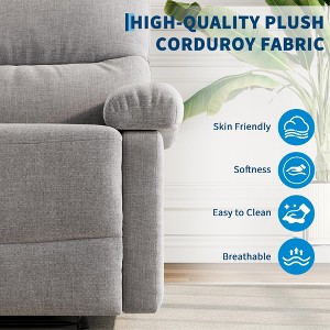 Manual Recliner Chair for Adults, Ergonomic Fabric Single Sofa with Back Support, Side Pocket, Adjustable Reclining Chair for Living Room, Bedroom - 1 of 4