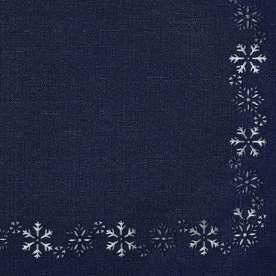 Snowflake Laser Cut Blue Fabric Square Winter Tablecloth