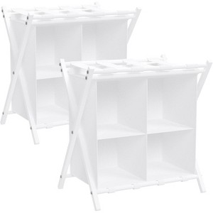 Luggage Rack with storage, Guest Room Folding Suitcase Stands, Holds up to 120 lb, Space Saving Suitcase Holders - 1 of 4