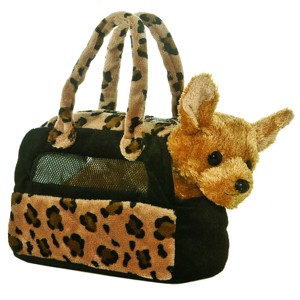 Aurora Fancy Pals 8" Chihuahua Pet Carrier Brown Stuffed Animal - 1 of 4