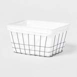 Metal Wire Laundry Basket with Fabric Liner - Brightroom™