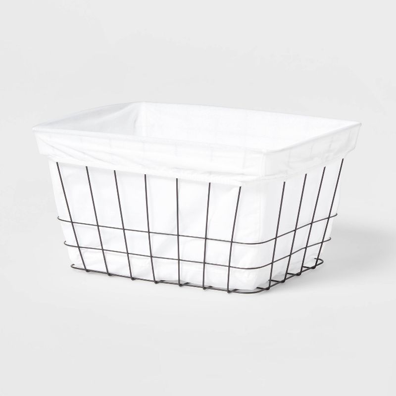 Metal Wire Laundry Basket with Fabric Liner - Brightroom&#8482;, 1 of 5
