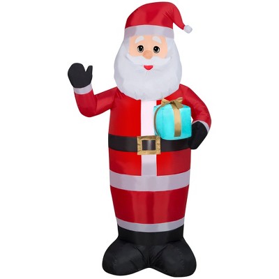 Gemmy Christmas Airblown Inflatable Santa w/Gift Box OPP, 7 ft Tall, Multi