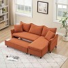 VYNXARIA 80-inch corduroy L-shaped sofa comes with two small throw pillows that can be converted into a sofa bed for storage - 2 of 4