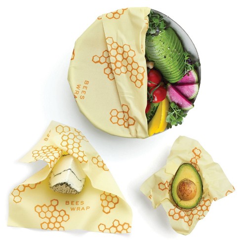  ULTECHNOVO 3pcs Beeswax Food Wraps Bees Wax Wraps Reusable  Beeswax Wraps Reusable Food Food Wrappers Bee Food Cotton Wraps Sandwich  Food Cloths Clothing Wrapped in Cloth Paper : Health & Household