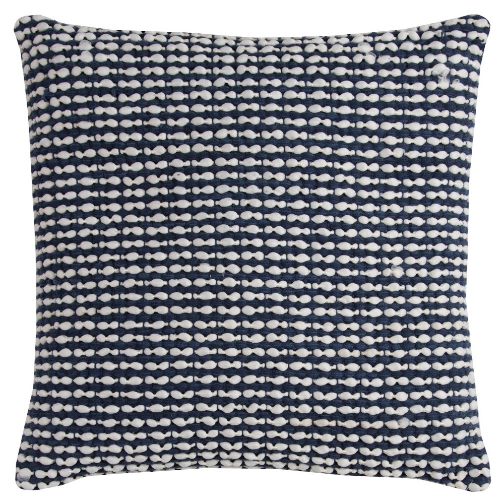 Photos - Pillow 20"x20" Oversize Striped Poly Filled Square Throw  Black/White - Riz