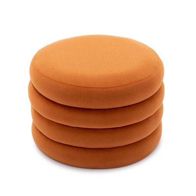 NicBex Modern 24.4" Round Storage Ottomans Small Footstools with Boucle Fabric for Bedroom and Living Room
