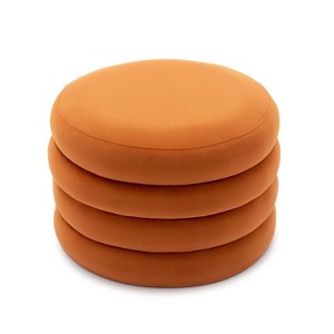 NicBex Modern 24.4" Round Storage Ottomans Small Footstools with Boucle Fabric for Bedroom and Living Room - 1 of 4