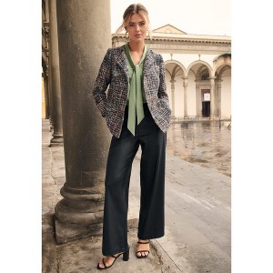 Jessica London Faux Leather Wide Leg Trouser - 1 of 2