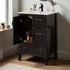 Mshliw 24" Freestanding Bathroom Vanity with Ceramic Sink, 1 Soft-Closing Door & 3 Drawers, Retro Metal Handles, MDF Cabinet - 3 of 4