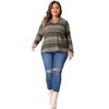 Agnes Orinda Women's Plus Size Long Sleeve Notch V-Neck Casual Fall Winter Blouses - 3 of 4