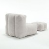 PAGED Fluffy Bean Bag Chair with Ottoman, Modern Soft Lazy Sofa Chair with Memory Foam for Bedroom, Living Room - 3 of 4