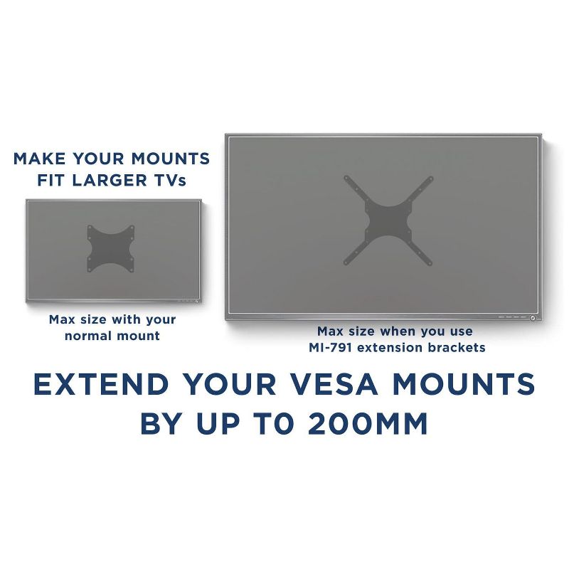 Mount-It! VESA Mount Adapter Kit | TV Wall Mount Bracket Adapter Converts | Fits Most 32 Inch to 55 Inch TVs | Hardware Included | Up To 400x400 mm , 3 of 9