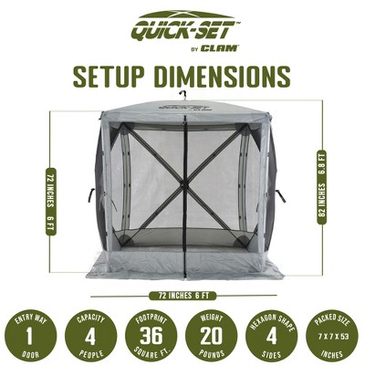 Gray Portable Pop-Up Outdoor Camping Gazebo Canopy Shelter