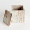 Plum & Post Jaqueline Square Lidded Box Tall - Brown/White Marble Accent - 4 of 4