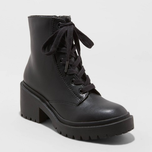 Women S Brie Lace Up Combat Boots Universal Thread Black 8 Target